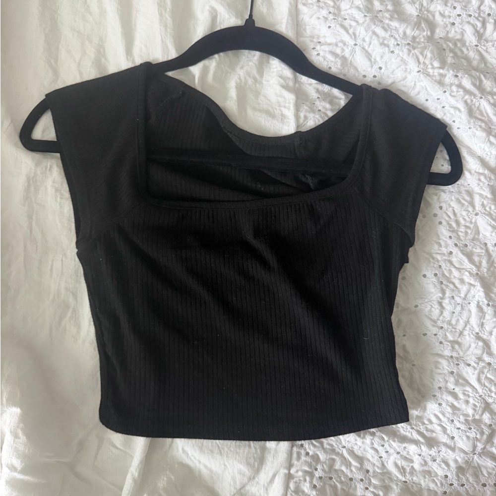 Target Black Women's Ribbed Crop Top